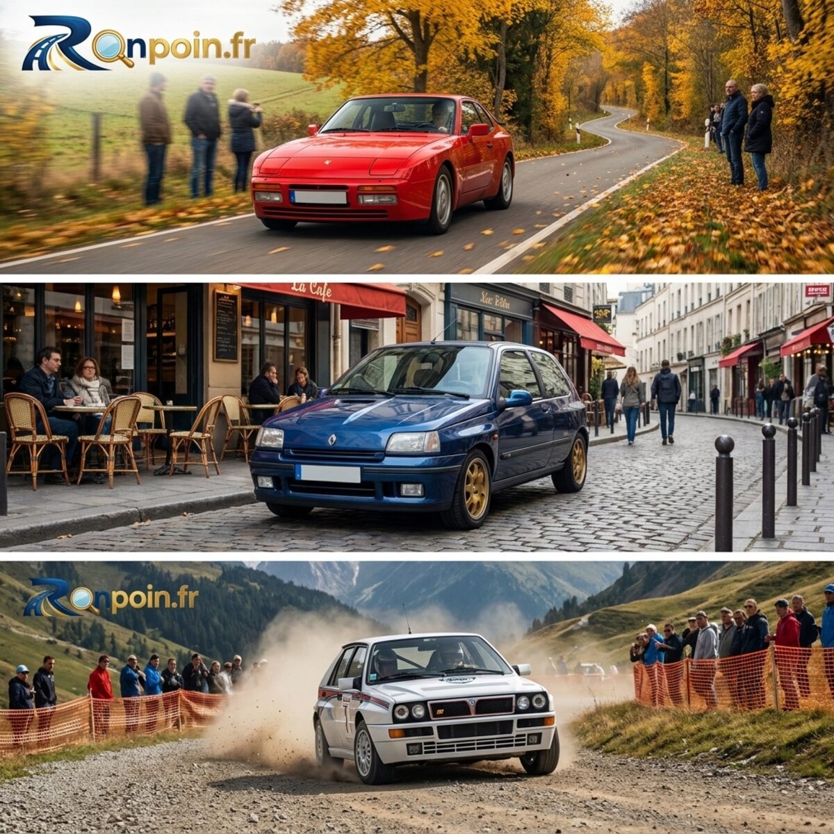Planche youngtimers : BMW E30 berline et coupé en ville et en montagne